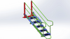 5 Steps Spring Cylinder Balanced Manual Folding Ladders for Platform