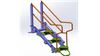 Side-mounted three-step ladder