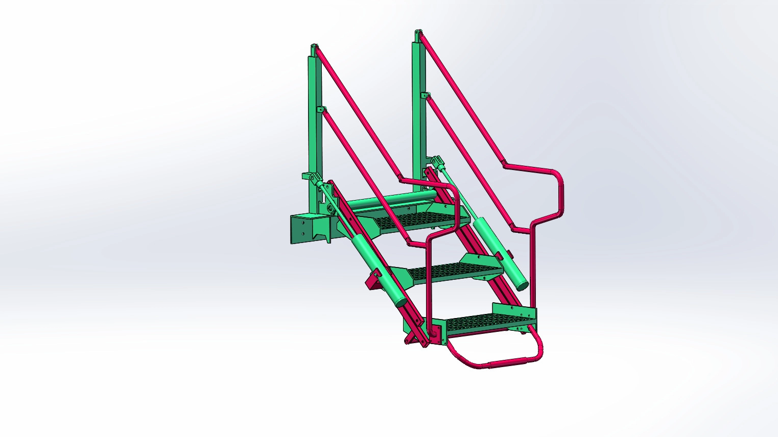 3 Steps Folding Stairs for Petrochemical Transportation